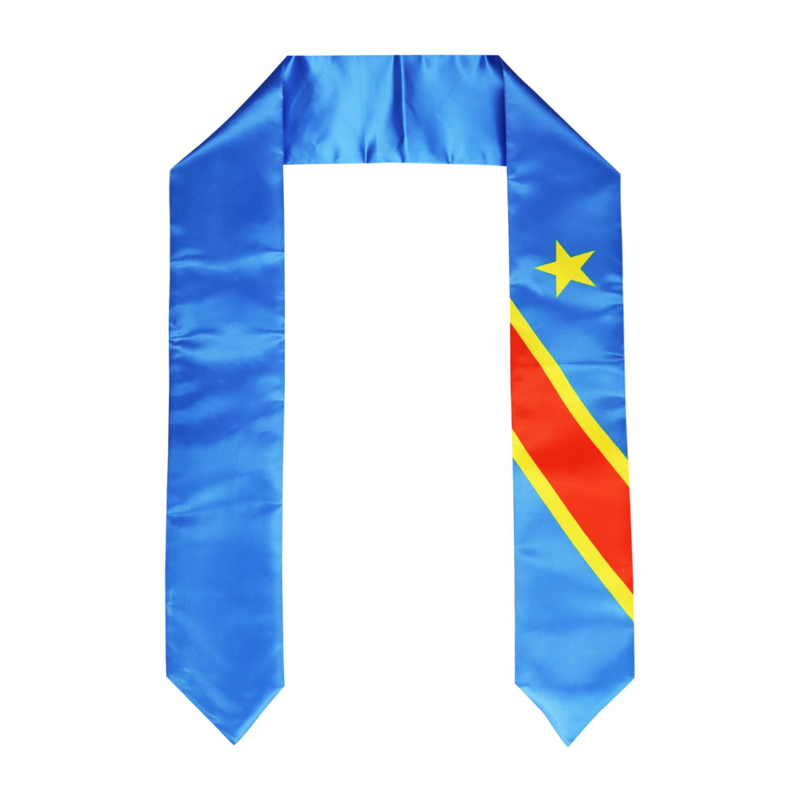 Pasksamtu The Democratic Republic of the Congo Flag Graduation Stole Sash for Study Aboard International Students Abroad Adult Unisex