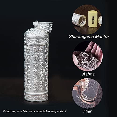 Urn Necklaces for Ashes Cremation Memorial Keepsake 925 Sterling Silver Pendant Mandala Maha pratisara Buddhism Mantra Shurangama Mantra Jewelry2