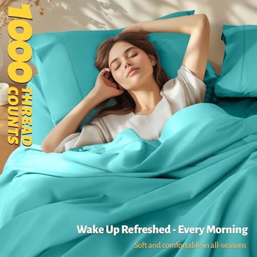 image for Shilucheng 100% Egyptian Cotton King Size Sheets Set - 1000 Thread Cou