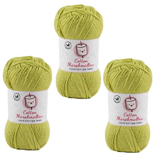 Image of NESTNHAVEN Cotton Marshmallow 100% Cotton Yarn - (50 g, 130 m) - Luxury Yarn for Crochet, Amigurumi, Embroidery, Toys, Garments, Flowers and Hobby Projects (Parrot Green) |