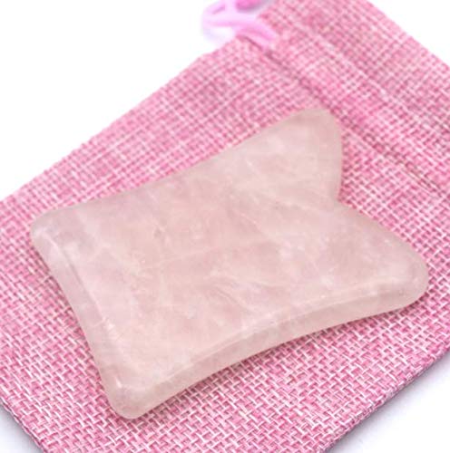 KNH ART AND CRAFT Kanha Handicraft'S (Mt59) Natural Rose Quartz Stone Gua Sha Tool For Facial Skincare,Anti-Aging Massager,Gua Sha Scrapping Tool For Acupressure Therapy