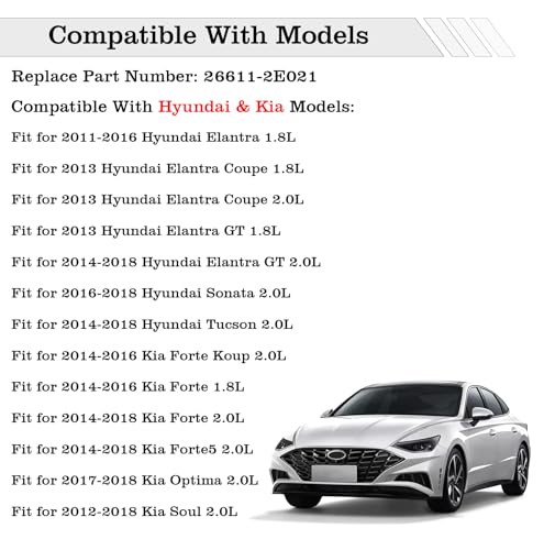 Image of 26611-2E021 Engine Oil Dipstick Indicator, Compatible with Hyundai Elantra Sonata Tucson Kia Forte Forte5 Forte Koup Optima Soul Engine Oil Fluid Level Dip Stick