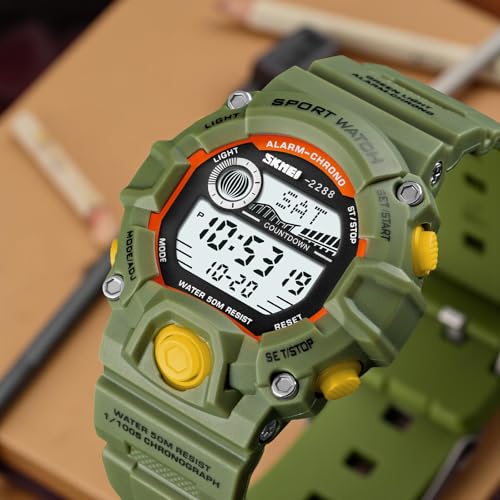 Image of SKMEI Kids Digital Sport Watch - Waterproof 50M, Alarm, Countdown Timer, Dual Time, LED Backlight - Durable & Lightweight Boys & Girls Watch - 2288