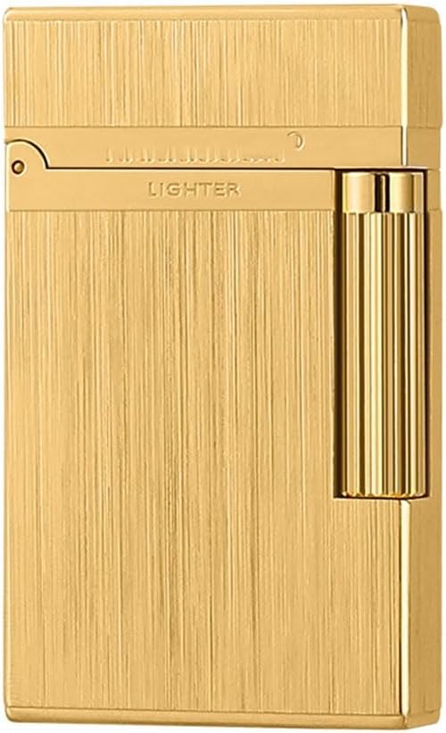 Brass Flip Lighter Side-Sliding Ignition Wheel Men's Business Lighters Suitable as a Gift(Silver)