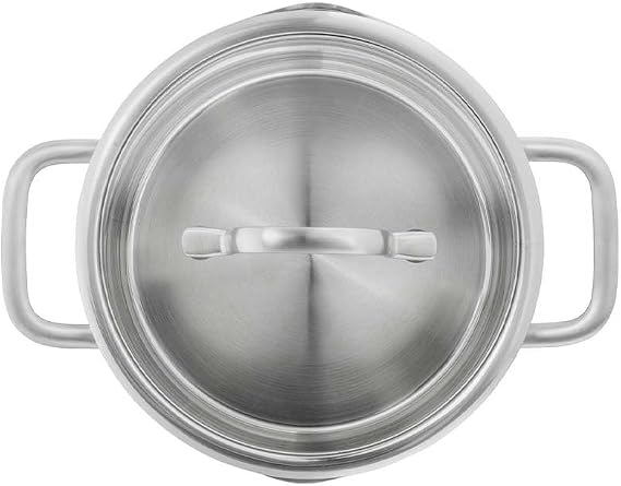 ZWILLING TrueFlow 4-Piece Saucepan Set with Glass Lid Suitable for Induction Cookers Uncoated Stainless Steel Matted Silver