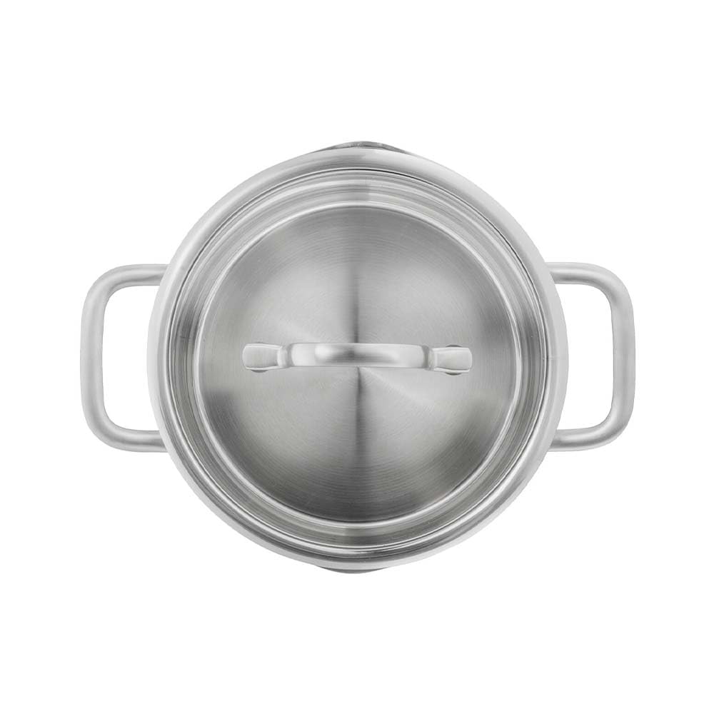 ZWILLING TrueFlow - Juego de 4 cacerolas con función de vertido para inducción (acero inoxidable), color plateado