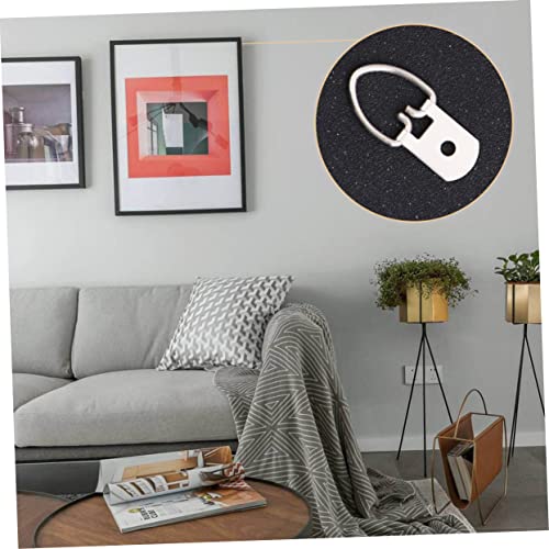 Image of 200Pcs D Ring Picture Frame Hooks with Screws Heavy Duty Wall Fixing Hardware for Hanging Photos Paintings and Artwork Includes Hooks and Screws