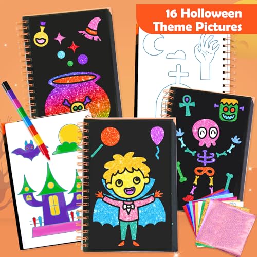 Image of FUNNYB&G Foil Art Craft Activity for Kids - Halloween Crafts Gift Party Favors for Kids Trick or Treat Goodie Bag Stuffer Fillers Gifts Toy for Girls Boys 4 5 6 7 8 9 Years Old(Halloween)