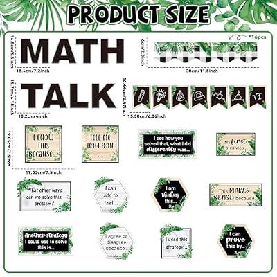 43 PCS Greenery Math Talk Bulletin Board Set for Indonesia | Ubuy
