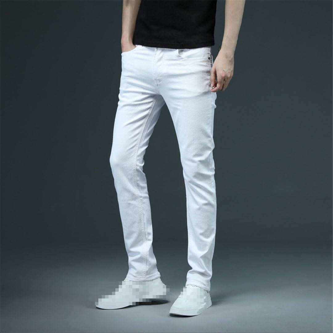 Vogrtcc Pantaloni in Denim Slim Casual da Uomo in Cotone