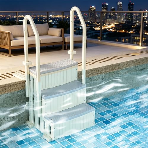 Escalera para piscina 3 peldaños antideslizante miniatura 5