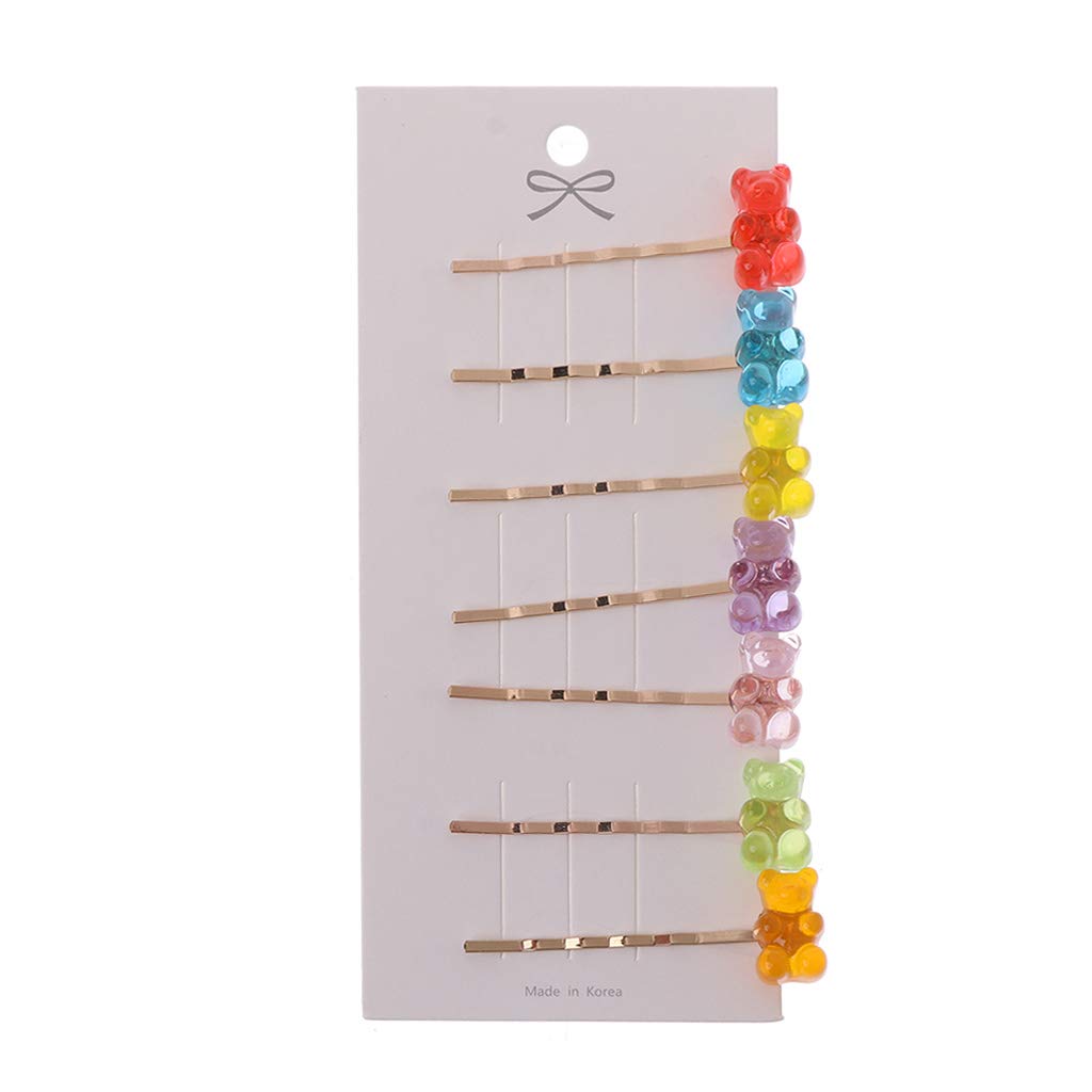 HukaiMixed Cartoon Panda Bear Hair Clips Barrette Gummy Bear Candy Hairpin Kids Girls