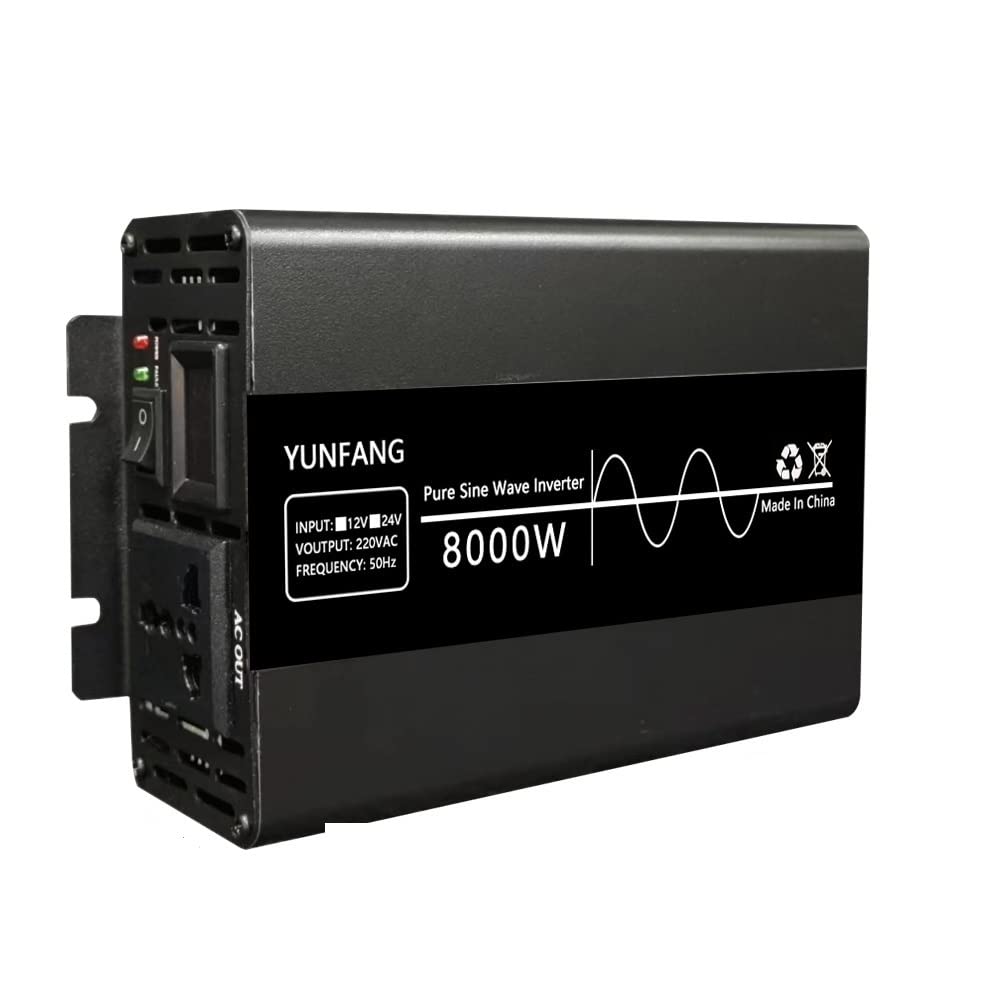 Convertisseur 12v 220v 8000W à Onde Sinusoïdale Pure pour Batterie de Voiture et Système Solaire