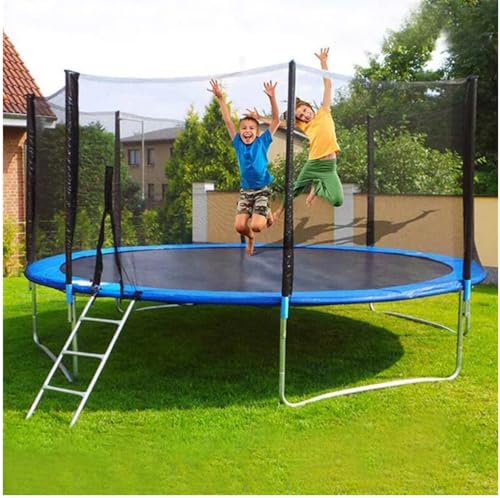 Image of REZNOR 14 Feet Trampoline with Enclosure Safety Net & Jumping Pad for Children Kids & Adults Indoor /Outdoor Backyard Fitness Exercise Recreational Trampoline