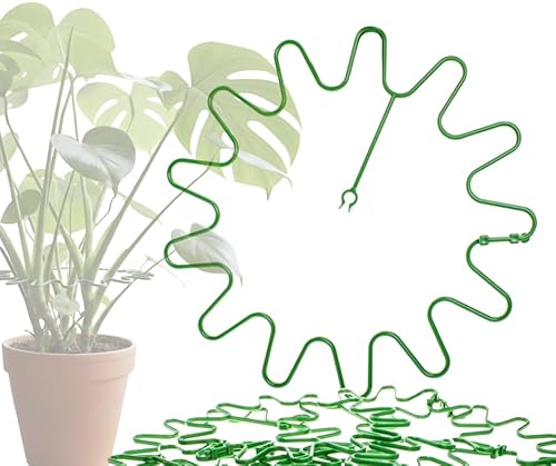 ARPON Staudenhalter rund 20 Stück – Einstellbare Blumenstütze & Pflanzenstütze Ø 21,5 cm – Ideal als Hortensien Stütze, Strauchstütze, Staudenstütze & robuster Blumenhalter im Garten