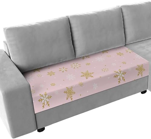 Miniatura 1 de Wowouhiya Fundas de cojín para sofá con diseño de copos de nieve de Navidad, funda elástica para sofá con parte inferior elástica, fundas de sofá de