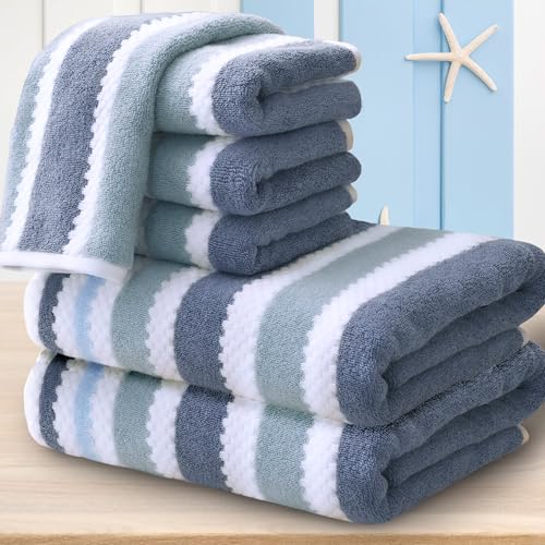 VOOVA & MOVAS Waffle Towels Set for Bathroom, Cotton, Thick, Quick Dry