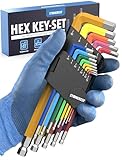 STONE REEF 13-Piece Metric Allen Key Set – Long Arm Hex Wrench Set (0.7 mm to 10 mm) – Chrome Vanadium Steel – Ball End L-Shaped Hex Keys for Furniture, Bikes & Machinery