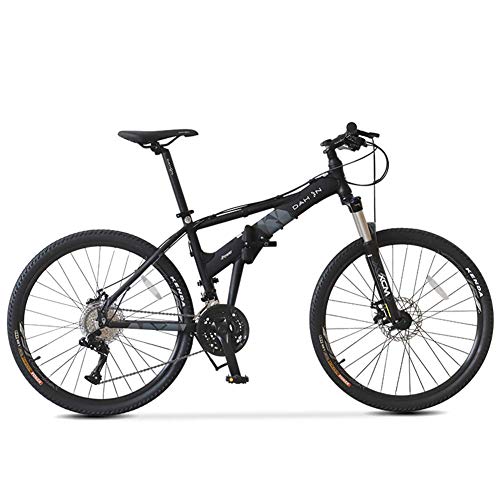 GJZM Mountainbike Mountainbikes, 26-Zoll-27-Gang-Hardtail-Mountainbike, klappbares rutschfeste Aluminiumrahmen-Fahrrad, Kinder-All-Terrain-Mountainbike für Erwachsene, Blau – Bild 3