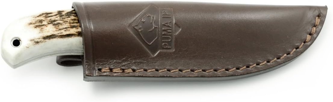 Puma IP Ela Staghorn Spanish Made Hunting Knife with Leather Sheath