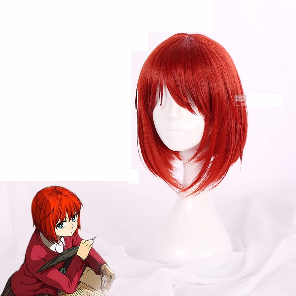 DAPANGGE Biamoxer Chise Hatori The Ancient Magus39 Bride Wig Red Short Straight Hair Anime Cosplay
