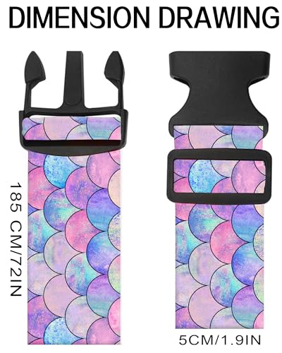 Image of Luggage Straps for Suitcases, Adjustable Travel Belt, Durable Wide Luggage Strap, Cute Suitcase Strap Identifiers with Buckle, Bag Straps for Luggage, Cute Colorful Shell