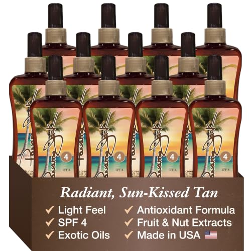 Image of Panama Jack Sunscreen Tanning Oil - SPF 4, PABA, Paraben, Gluten & Cruelty Free, Antioxidant Formula with Exotic Oils and Fruit & Nut Extracts, 8 FL OZ (Pack of 12)