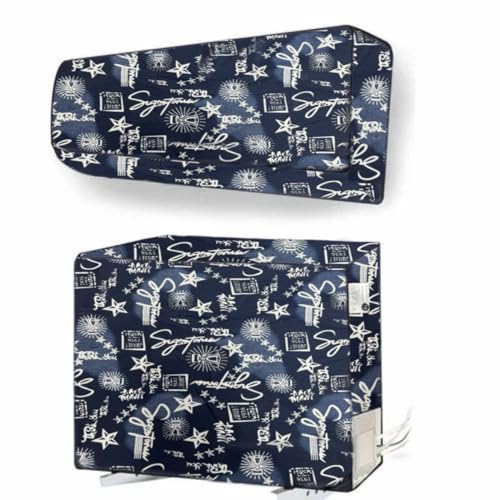 Image of Digital Print Split AC Cover Set for 1.5 Ton Indoor & Outdoor Units - Dustproof & Water Resistant Protection (Signature Blue)