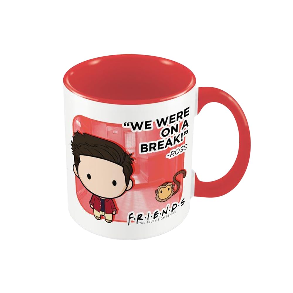 Pyramid International Friends (Ross Chibi) Red Inner C Mug - 10Oz / 315Ml Ceramic Mug - One Size