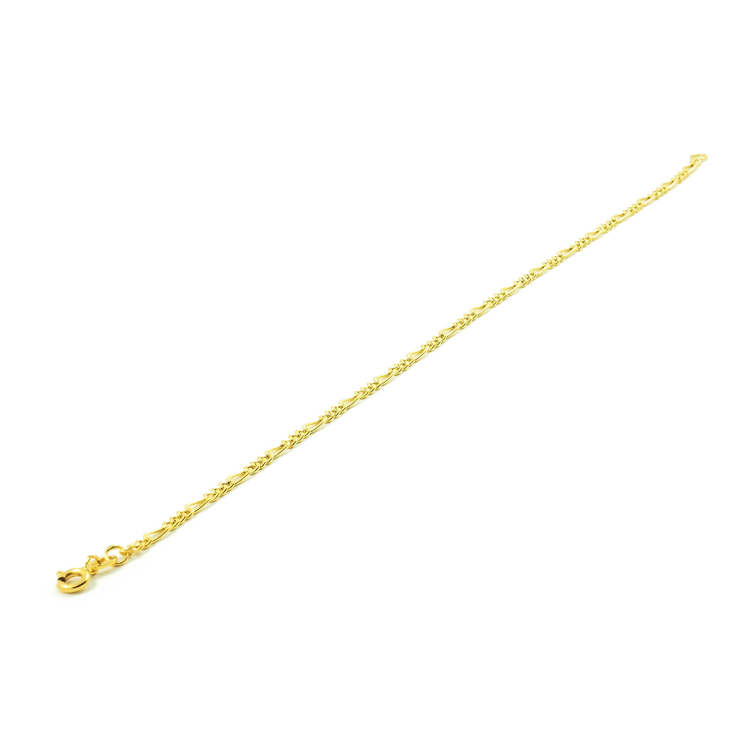 Monde Petit Braccialetto figaro - oro giallo 18k (750) - Scatola Regalo - Certificato di garanzia