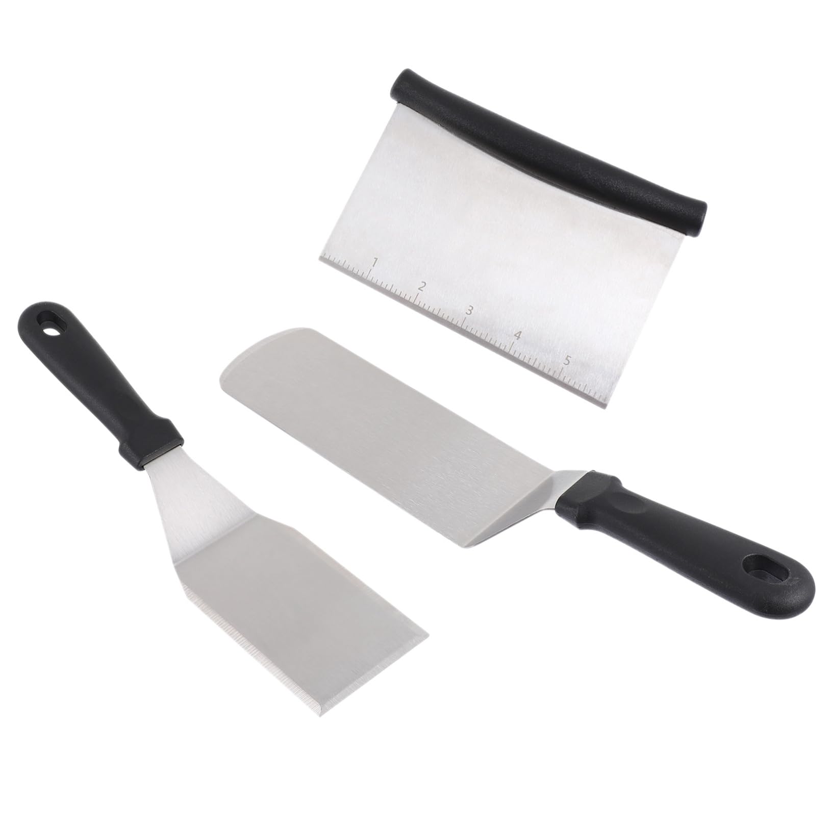 MUCKLILY Stainless Steel Spatula Tool Set 3-piece Set for Steak Pizza Pancake Cooking Kitchen Utensils