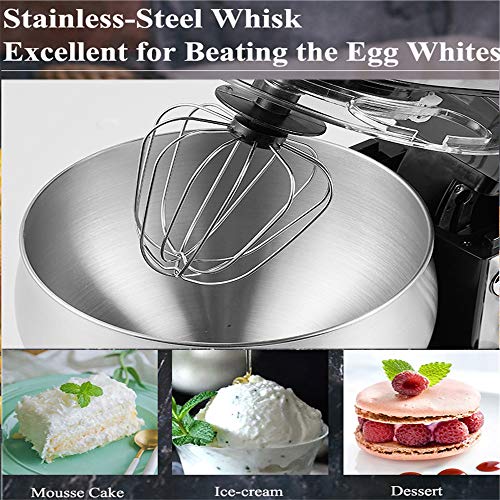 L&B-MR Küchenmaschine 1200W Mit 5L Edelstahl-Rühlschüssel, Rührbesen, Knethaken, Schlagbesen Und Spritzschutz, 5 Stufige… – Bild 3