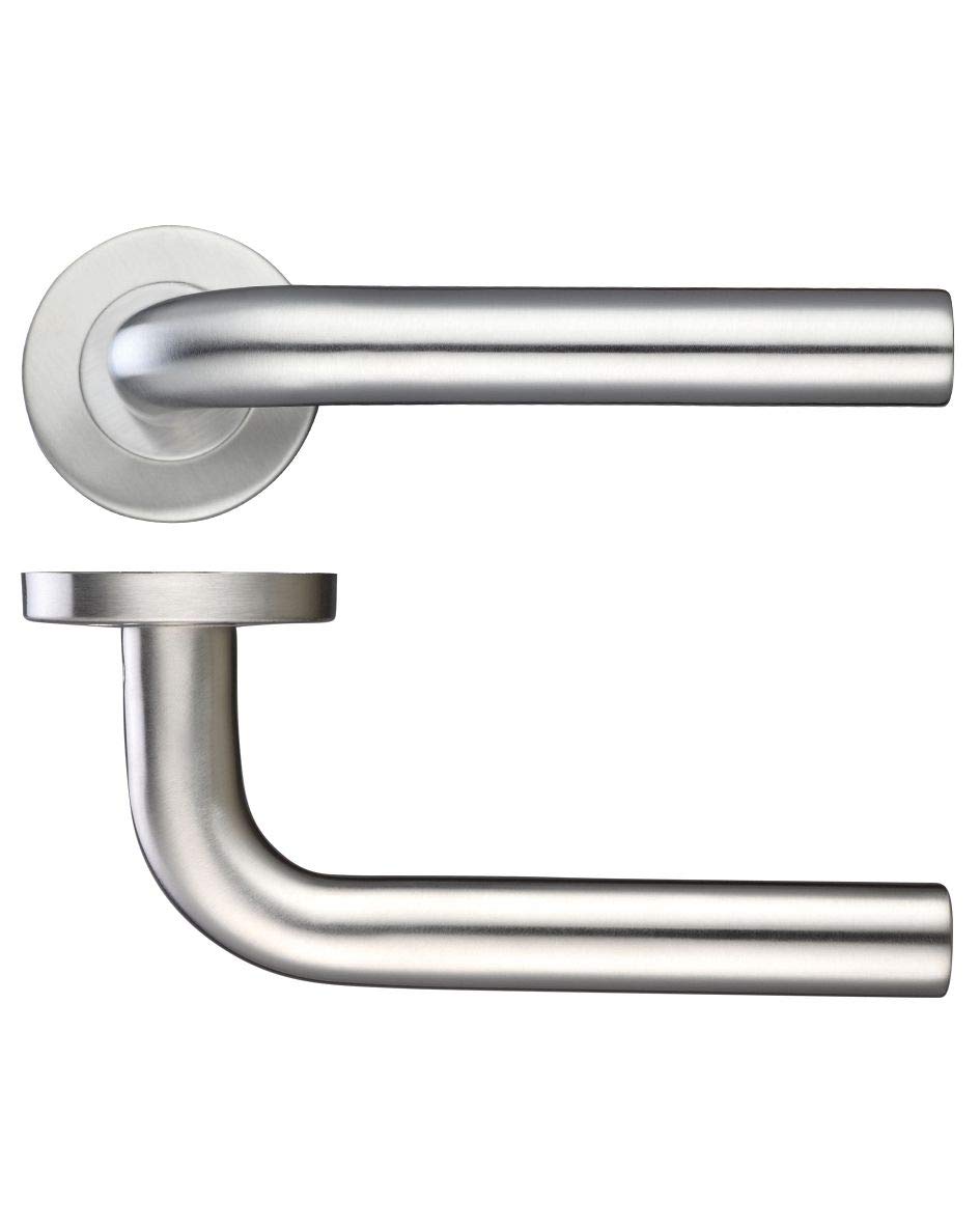 Zoo Hardware Silver 19Mm Straight Lever Push On Rose 52Mm Dia Grade 201