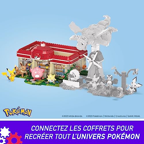 MEGA Pokémon Coffret Centre Pokémon De La Forêt,Jeu De Briques De Construction Pour Enfants Et Adultes,Figurines Pikachu,Leveinard, Évoli Et Togepi, 648 Pièces,Jouet pour Enfant de 7 ans et Plus,HNT93