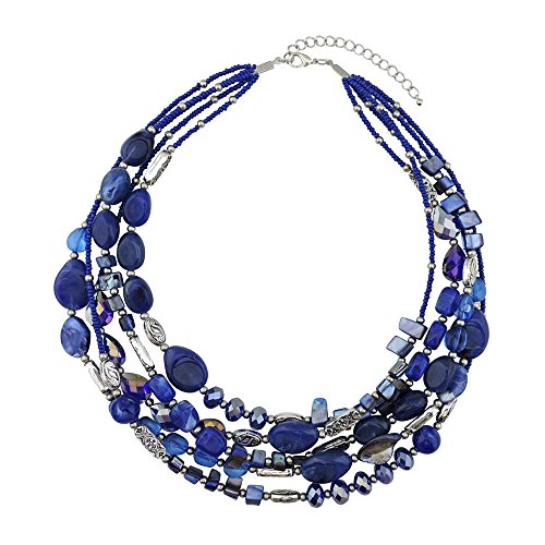 Bocar NK-10376 Multi Layer 5 Strand Statement Collar Beaded Necklace cover