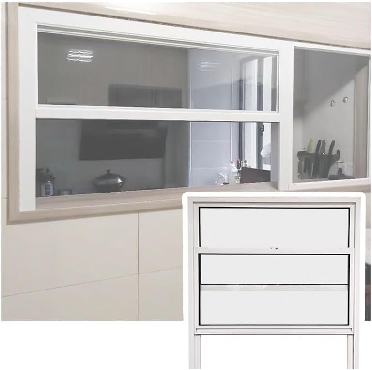 Concession Window Aluminum Alloy Food Truck Service with Horizontal Sliding Screen Windows,Food Truck Service Window, Flush Mount Tempered Glass Window with Aluminum Sliding Window for Garag