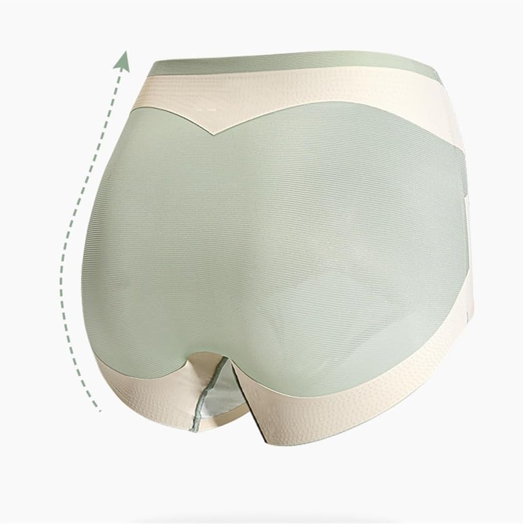Women's Waisted Abdominal and Hip Lifting Pants, Cotton Triangle Crotch