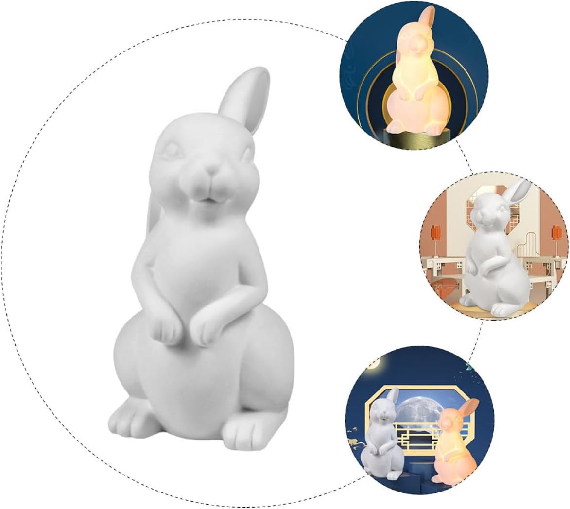 Veemoon Ceramic Rabbit Desk Lamp - Cute Night Light for ' Room - Home Decor Light 1pc