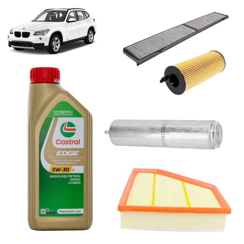 Kit tagliando 4 filtri + 5L olio Edge 5W30 per BMW X1 E84 16d 18d 20d 23d 25d 2009+