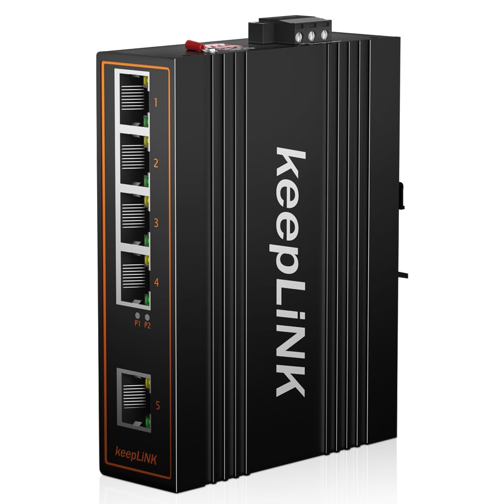 5 Port Unmanaged Industrial Network PoE Switch, 125W Fast Ethernet DIN Rail Switch, IP40 Operating Temperature Range -30° to 75°C (-22° to 167°F)-image-3