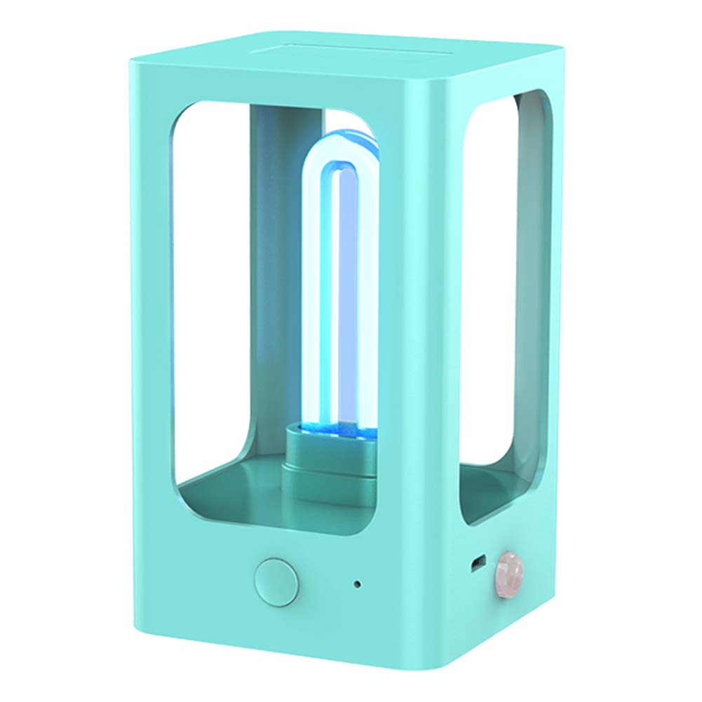 Lámpara UV recargable USB, sensor de movimiento PIR UVC esterilizador ultravioleta portátil del hogar llevaron la luz para Cuidados en el hogar Iluminación de interior,Azul