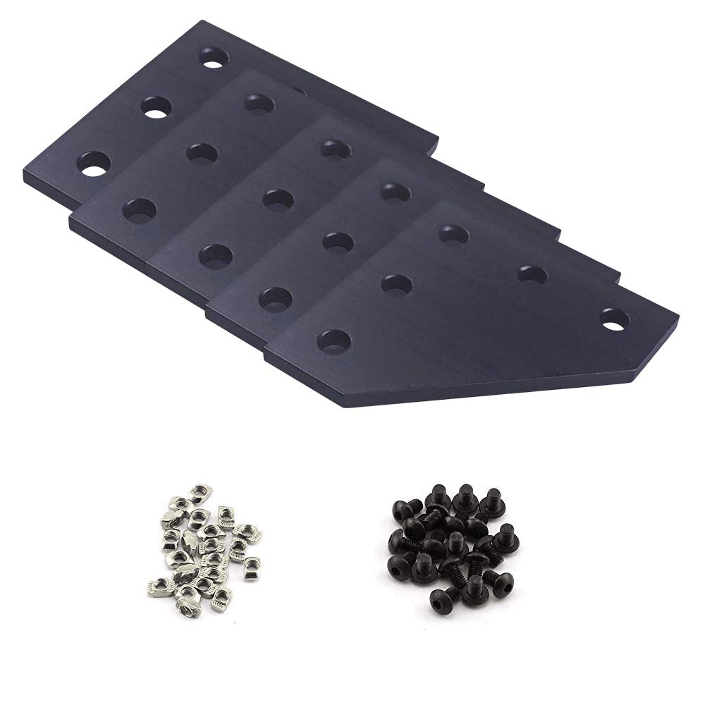 L Shape 90 Degree Outside Joining Plate 5pcs with M6 3030 Series T Nuts 25 pcs and M6x12 Stainless Steel Semi-Round Head Hex Screws 25pcs (5)