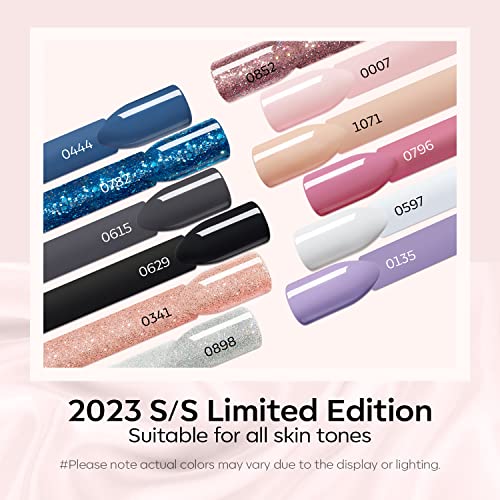 Modelones 35Pcs Gel Nail Polish Kit With U V Light 48W Nail Dryer 12 Colors Pink Glitter Blue Gel Polish Set, Glossy & Matte Base Top Coat/Manicure Tools/Nail Art Decoration/Diy At Home Gift For Women #TOP2