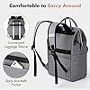 Lekesky Rucksack Damen Schultasche mit Laptopfach & Anti Diebstahl Tasche, Laptop Rucksack Arbeitsrucksack Daypack, Grau 17.3 Zoll #3