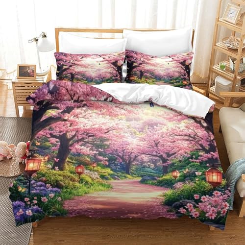 Housse de couette douce et confortable pour s'endormir sous les cerisiers - 3