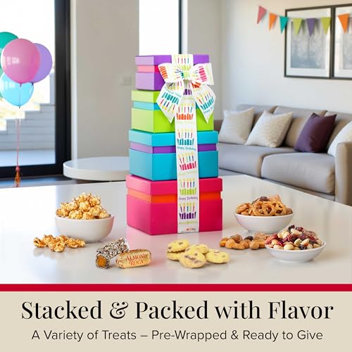 Broadway Basketeers Birthday Gift Basket Tower - Birthday Snack Box with Sweet and Savory Treats for Men, Women, & Kids by Broadway Basketeers - Image 3