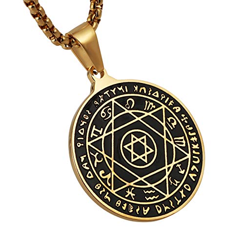 Pendentif à six pointes et constellations, l'éclat durable de l'acier