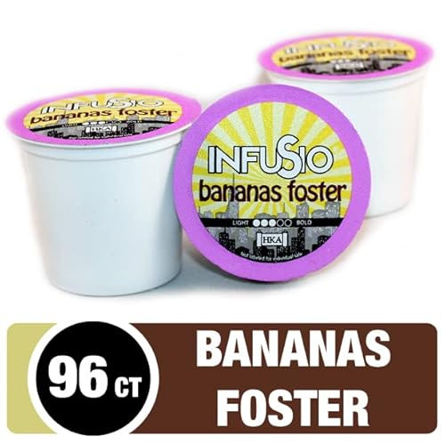 96 Count - Bananas Foster Coffee, Single Serve Coffee Pods For Keurig K Cup® Brewers - Infusio Premium Roasted Coffee (Bananas Foster, 96 Count Compatible With 2.0)… #TOP1