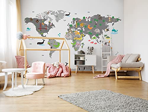 WallArena - Mapa tapety winylowej - VEXXXXXL (520 x 318 cm) Tapeta 5 Bahnen do salonu i sypialni - - Tapety - Okładzina ścienna - Ściana z funkcjami i fototapeta - Mapa świata