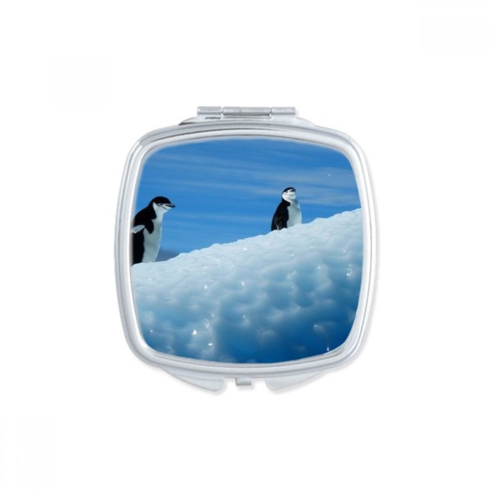 Miroir de poche manchots Antarctique maquillage compact miroir portable mignon petit